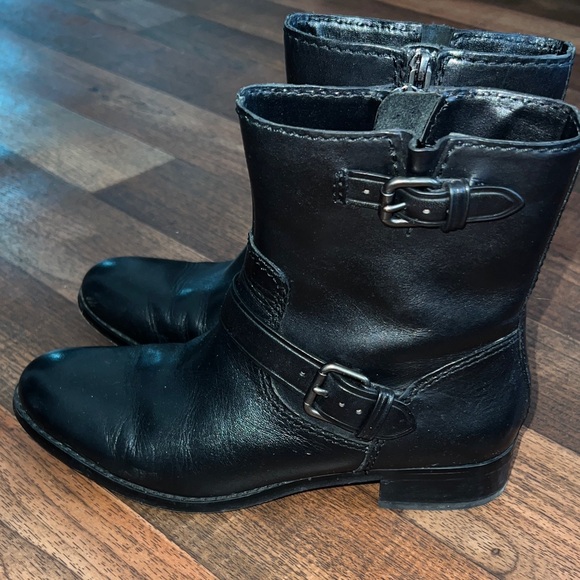Coach Black Leather Moto Boots - Picture 3 of 9